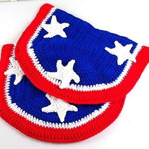 Crochet Knit USA Placemats W Stars 2